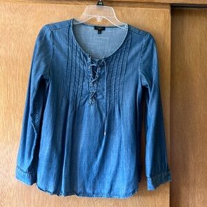 Talbots long sleeve SP jean shirt